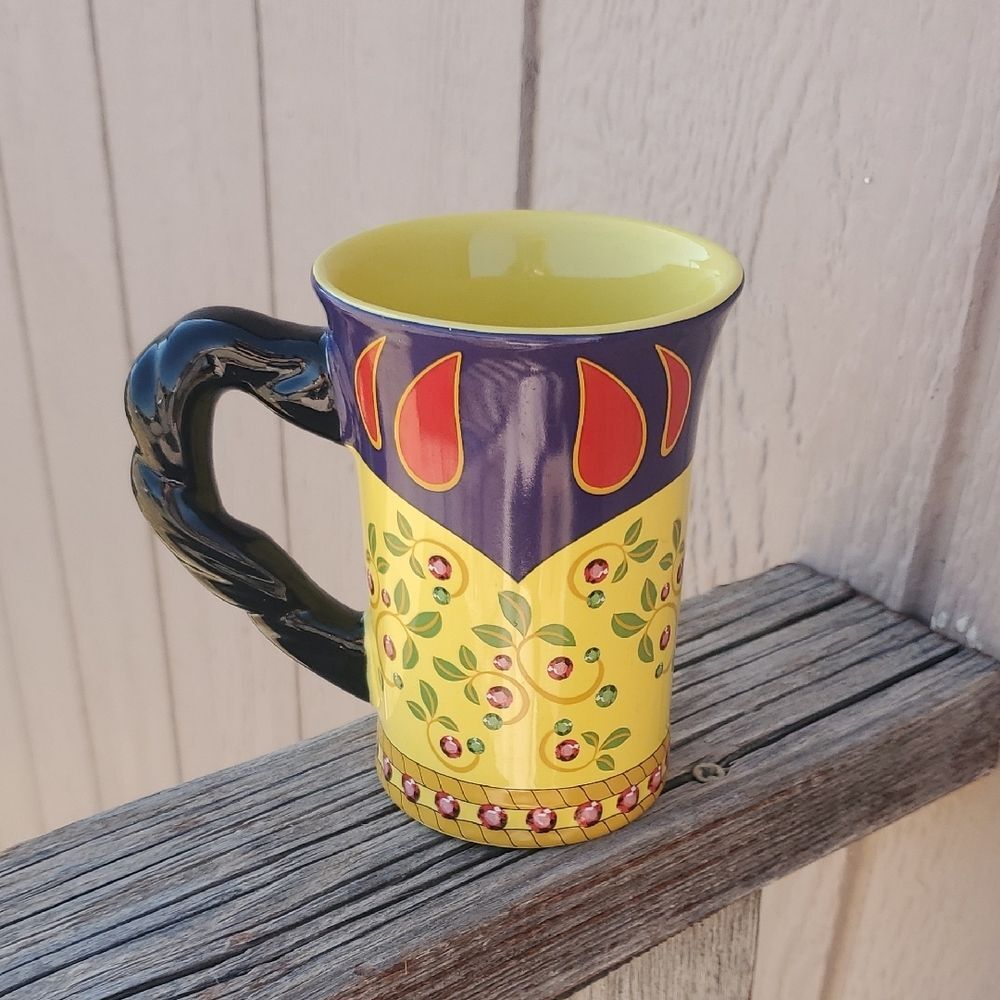 Colorful Ceramic Mug with Black Handle